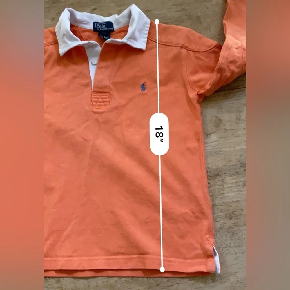 Polo Ralph Lauren Boys’ Sz‎ 7 Orange Cotton Jersey Rugby Shirt